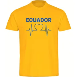 multifanshop Kinder T-Shirt - Ecuador - Herzschlag - Druck blau - Kind