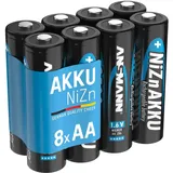 Ansmann Akku Mignon AA 1500mAh 1,6V NiZn, 8 Stück