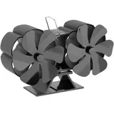 Kamin- Und Ofenzubehör, 12-flügeliger, Brennstoffsparender, Wärmebetriebener Ofenventilator – Schwarz