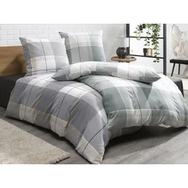 CASANOVA casa NOVA Flanell-Bettwäsche CLAIRE, 135 x 200 cm - Weiß - mit Reißverschluss