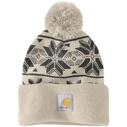 Carhartt Knit Pom Jacquard Beanie 106647 - oat milk