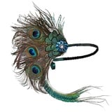 Duriya Damen 1920s Stirnband 20er Jahre Accessoires Kopfschmuck Great Gatsby Kostüm Accessoires 20er Jahre Flapper Feder Haarband (Pfau Blau)