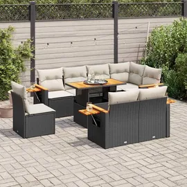 vidaXL Garten-Sofagarnitur 9-tlg. Loungeset schwarz