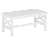 Beliani Gartentisch weiß Akazienholz 100x55 cm Landhaus Stil