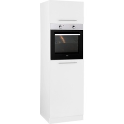 Backofen/Kühlumbauschrank WIHO KÜCHEN „Unna“ Schränke Gr. B/H/T: 60 cm x 200 cm x 57 cm, 2 St., front und korpus: weiß Backofenumbauschrank Kühlschrankumbauschrank Kühlschrankumbauschränke 60 cm breit