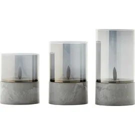 Brilliant Kerzen Bougie Grau 3 St.