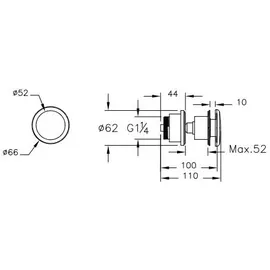 Vitra Push-Open-Ventil mit Ventildeckel Keramik Weiß
