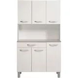 Parisot Küchenbuffet Spoon 101 x 185 x 40 cm Weiß-Grau