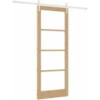 vidaXL Schiebetür Braun 83 x 211 cm Holz und Metall