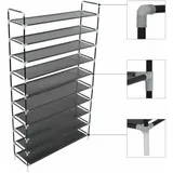 vidaXL Schuhregal 97 x 8 x 19 cm 10 Ablagen schwarz