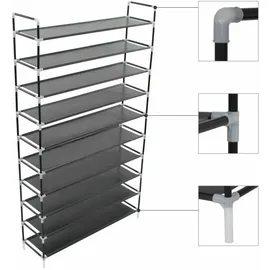 vidaXL Schuhregal 97 x 8 x 19 cm 10 Ablagen schwarz
