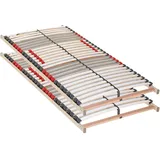 Visionight Lattenrostset, Holz, Kunststoff, Birke, Buche,Birke, Buche, Schichtholz, vollmassiv,Schichtholz, 7-Zonen, 180x200 cm, Grüner Punkt, Made in Germany, V-Label Vegan, bewegliche Leistenlagerung, Federleisten mit Triokappen, Mittelgurt, individuelle Liegehärteeinstellung, alternative Größen erhältlich, Schlafzimmer, Lattenroste