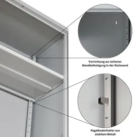 Proregal Xxxl Stahlschrank Rot, Metall, Rechteckig, 92x195x50 cm, Arbeitszimmer, Aktenschränke