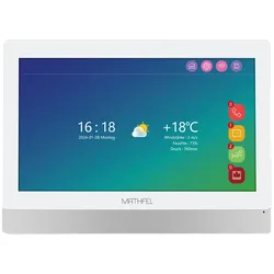 9 Zoll Monitor Touchscreen in Weiß mit WLAN als Erweiterung für 2-Draht BUS mit Gesichtserkennung