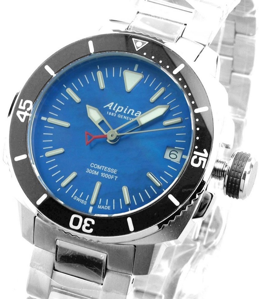 Alpina Watches Schweizer Uhr AL-240MPN2VC6B Damen Uhr DIVER COMTESSE 30 ATM Neu, 30 ATM