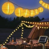 SALCAR 10m Camping Solar LED Lichterkette Lampion Außen, 40 LED Licht Laterne, Lampions Hängend Wetterfest IP44, Solarleuchten Garten Weihnachtsdeko, Warmweiß