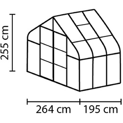 Gewächshaus DIANA, Treibhaus Alu eloxiert 254 x 254 cm Hohlkammer 4mm