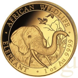 1 Unze Goldmünze Somalia Elefant 2018