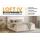 dein schlaf 24 BOXBETT LOFT IV 200/200 Cord Creme mit Taschen-Federkernmatratzen 7 Zonen H4 - Creme
