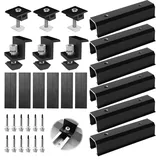 Balkonkraftwerk Halterung, Solarmodul Halterung Kit mit 12CM U-förmige Schiene + Verstellbare Klemme für 30-35MM Dicke Module, Befestigung Solarmodul für Flachdach Trapezblech Blechdach