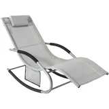 SoBuy Sonnenliege mit Tasche Garten Metall Kunstfasergewebe Grau OGS28-HG
