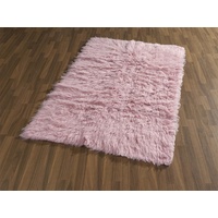 Böing Carpet Wollteppich »Flokati 1500 g«, rechteckig, Handweb Teppich, Uni-Farben, reine Wolle, handgewebt, rosa