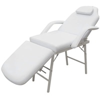 yorten Kosmetikstuhl Kosmetikliege Massageliege Behandlungsliege mit Armlehnen Verstellbare Bett 185 x 78 x 76 cm (L x B x H) Weiß