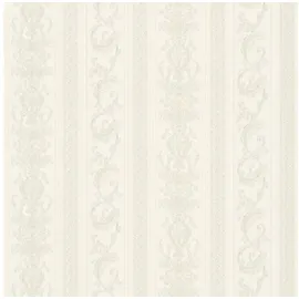 Profhome Barock Tapete Streifen Matt Creme Grau Silber 0,53 m x 10,05 m 5,33 m2 Creme 335471-GU