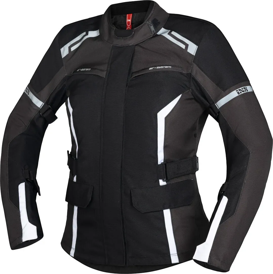IXS Evans-ST 2.0 Damen Motorrad Textiljacke, schwarz-grau-weiss, Größe M