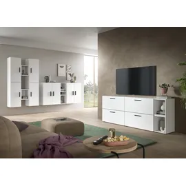 Home Affaire Schrank-Set HOME AFFAIRE "ENESTE, 12-teilig, in verschiedenen Farben, individuell kombinierbar", weiß, B:270cm H:34cm T:182cm, Spanplatte, Kastenmöbel-Sets, Stauraumelement, Kombination, Wohnkombination, Schrankwand, Lowboard