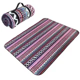 FANSU Strandmatte Outdoor Picknickdecke Wasserdicht Picknickdecke Stranddecke Sandfrei, Waschbare Stranddecke für Picknick,Strand,Camping (200x150cm,Lila)