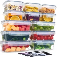 FIVOVO 12er Luftdicht Frischhaltedosen mit Deckel set, 6 * 1L & 6 * 0.5L, Gefrierdosen, meal prep boxen, BPA-frei, Stapelbar