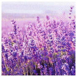 HOME FASHION Papierserviette 20 Servietten Field of Lavender – Feld an Lavendel 33x33cm, (20 St) lila