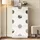 Okwish Schuhschrank 63 x 120 x 24 cm mit 3 Klappen und Spiegel / weiß hochglänzend