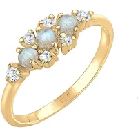 Elli Bandring Labradorit Edelstein Zirkonia 925 Silber Ringe Damen