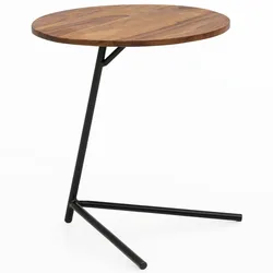 KADIMA DESIGN Beistelltisch 40x46x40cm Sheesham Holz Metall Couchtisch, Industrial Style Echtholz Tischchen Wohnzimmer, Holztisch Sofatisch Metallbeine,