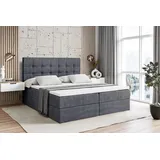 altdecor Boxbett, mit H4-Matratze und Lattenrost - BERO - 160x200 Dunkelgrau