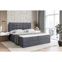 altdecor Boxbett, mit H4-Matratze und Lattenrost - BERO - 160x200 Dunkelgrau