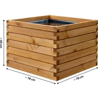 Dobar Gartenteich Alea inkl. Teichfolie Kiefer Braun 78 cm x 78 cm x 60 cm FSC®