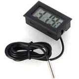 Digitales Lcd-thermometer Mit Externer Sonde Für Kühlschrank, Gefrierschrank Und Aquarium – Schwarz