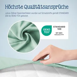 Julius Zöllner Jersey Spannbettlaken für Baby- & Kinderbett, 100% Jersey-Baumwolle, OEKO-TEX Standard 100 zertifiziert, Größe: 60x120cm / 70x140cm, 1er Pack, salbei