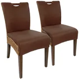 Rattanstuhl Esszimmer Stühle Set 2 Stück Wintergarten Stühle Bilbao Polsterstühl