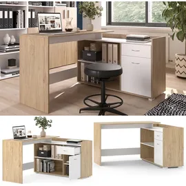 Vicco Eckschreibtisch Noira Weiß / Sonoma