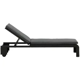 VCM Sonnenliege London 196 x 60 x 32 cm Schwarz