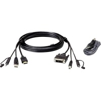 ATEN KVM Anschlusskabel [1x HDMI-Stecker, USB 2.0 Stecker A, Klinkenstecker 3.5mm - 1x DVI-D Stecker