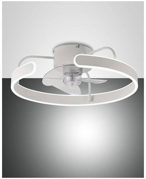 Fabas Luce Savoy Deckenleuchte mit Ventilator (35W) LED (40W) Metall- und Polycarbonatstruktur weiß
