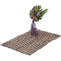 Relaxdays Jute Teppichläufer 60 x 90 cm Beige/Schwarz