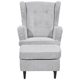 ed exciting design Ohrensessel »Oskar« mit Massivholzfüßen grau