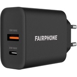 Fairphone Dual USB USB-C Schnellladegerät 30W Schwarz