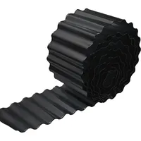 Rasenkante aus Metall, 30,5 cm x 6,8 m, gewellt, verzinktes Metall, Garteneinfassung, robuste Garteneinfassung, Landschaftseinfassung für DIY-Blumenbeete, Rasen, Wege, Schwarz